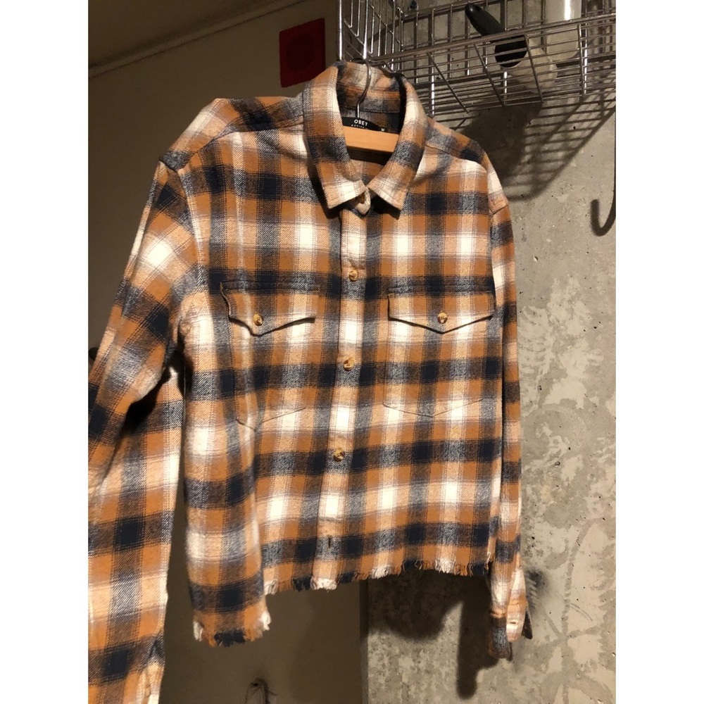 Obey cropped flannel